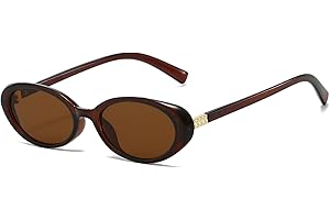 LJCZKA Retro Oval Sunglasses for Women 90s Vintage Oval Sunglasses Trendy y2k Shades UV400 Protection