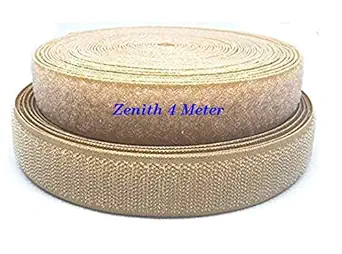 Zenith Hook & Loop fastner Tape, 4 Meter, 1 inch (25 mm) Width, Pack of 4 Meter Colour - Beige Skin Color (Haberdashery)