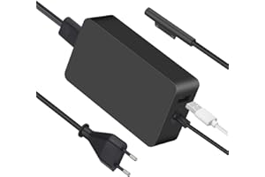 65W Surface Ladekabel 15V 4A Microsoft Ladegerät Netzteil für Surface Laptop 7/6/5/4/3/2/1, Surface Pro 11/X/10/9/8/7/7+/6/5/4/3, Surface Go 4/3/2/1, Surface Book 3/2/1, mit 5V USB-Anschluss