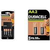 Duracell Cef14 4 Saat Pil Şarj Cihazı, 1 Adet + 2'şer Adet Şarj Edilebilir AA ve AAA Pil (Duracell CEF 14 Şarj Aleti, 1 Adet)