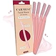 Carmesi Reusable Face Razor for Women Facial Hair- 4 Razors | Instant & Painless Hair Removal | For Eyebrows, Upper Lip, Forehead, Peach Fuzz, Chin and Sideburns | Dermaplaning Tool