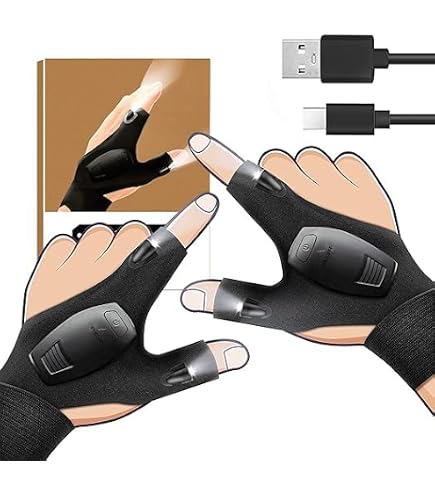 Gants LED Rechargeables WELKIN - 12h Autonomie, 8 LEDs, 3 Modes
