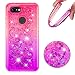 Produktbild ToneSun Handyhülle für Google Pixel 3 HülleSteigung mit Bohrer Sequins Sparkle Flüssig Liquid Crystal Shiny Fließen CaseQuicksand Clear Bling Stars Schutzhülle in Rosa lila Steigung