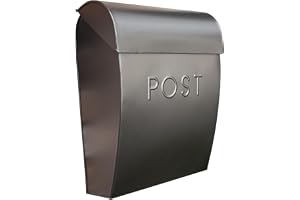 NACH Sylvia modern väggmonterad brevlåda, Euro postlådor för utsidan, rostbeständig brevlåda i galvaniserat stål, 38 x 30 x 14 x 5,25 tum, svart, UH-1001BLK