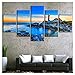 Produktbild wangyubing Wandkunst Dekoration Leinwand Malerei 5 Panel Leuchtturm In Der Ferne Landschaft Bilder Drucke Modulare Poster Wohnzimmer-30x40cmx2 30x60cmx2 30x80cmx1