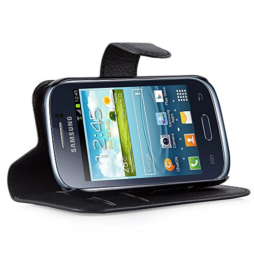 Cadorabo – Book Style Hülle für Samsung Galaxy XCOVER 3 (G388F) – Case Cover Schutzhülle Etui Tasche mit Standfunktion und Kartenfach in PHANTOM-SCHWARZ - 2