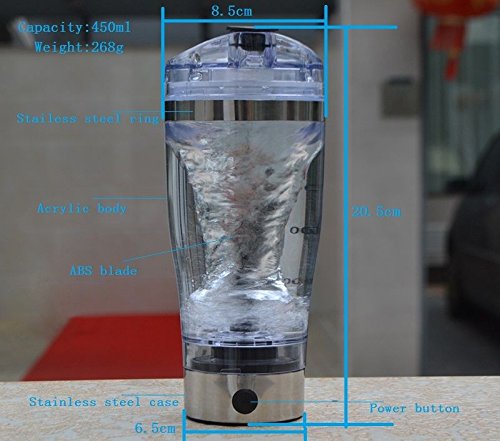 matecam 450 ml Eleoption E Protein Shaker Mixer Automatische Bewegung Vortex Tornado My Wasser Flasche mit USB-Lade – - 4