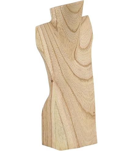 Espositore Da 60 Cm In Legno Vintage Nero Per Collane Lunghe, Artigianale E A Filiera Responsabile, Perfetto Per Bolas E Gioielli