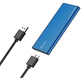 M.2 SATA SSD to USB 3.0 External SSD Reader Converter Adapter Enclosure with UASP, Support NGFF M.2 2280 2260 2242 2230 SSD with Key B/Key B+M (Blue)