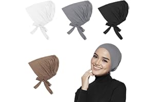 PEALOVCOM 4 Piezas Pañuelos de Cabeza para Mujer Pañuelos Quimioterapia de Algodón Suaves y Elásticos Turbante Oncológico para Mujer de 4 Colores Turbante de Cabeza para Mujer con Cáncer