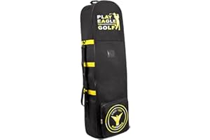 F Fityle Airline Golf Travel Bag, Golf Travel Cover, Folding Zipper Large Capacity Luggage Bag with Wheels For,
