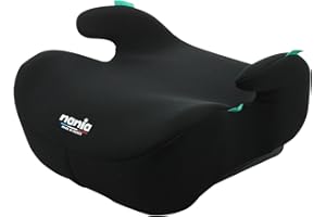 Nania – Rehausseur siège auto enfant ceinturé BUBBLE 126-150 cm R129 i-Size – De 8 à 12 ans – Fabrication Française - Avec accoudoirs – Installation avec la ceinture de sécurité (Noir)
