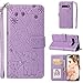 Produktbild YKTO Vegan Leder Wallet Case Samsung Galaxy S10 Plus 2019 6.4" Hülle Feuerwerk Elefant Muster Prägung Geldbörse Handyhülle Premium Tasche Stand Abdeckung Abnehmbarer Handschlaufe Cover Lila