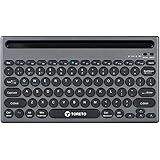 Toreto Bubble Duo Wireless Keyboard with Bluetooth 5.0 & 2.4GHz Dual Mode, Smart Slot Holder, Type-C Charging, Compatible with iOS/Windows/Android – Slim & Portable Design (Grey): 