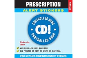 AUDIOPRINT LTD. 1,000 Prescription Alert Stickers - Supplied on a roll (Blue CD!)