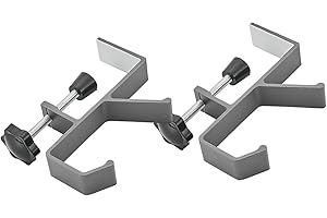 Spotact Lot de 2 crochets de serrage réglables en alliage d'aluminium pour dessous de bureau, pour casque, sacs, chapeaux, clés, tasse sous vide (gris)