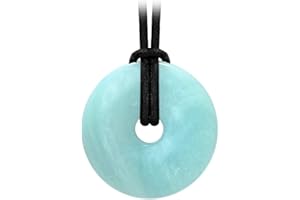 Kaltner Präsente - Collana in pelle per uomo e donna, con ciondolo a ciambella, diametro 40 mm