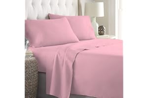 LARA MORADA Set Lenzuola Completo Letto Made in Italy 100% Cotone Tinta Unita Rosa Piazza e Mezza