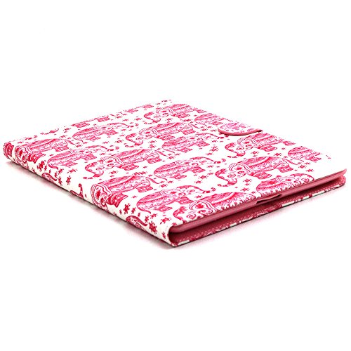 iPad 2 iPad 3 iPad 4 Hülle, Deenor Red Elephant Pattern PU Leder Abdeckung Stand Flip Schutzhülle Hülle für Apple iPad 2 iPad 3 iPad 4. (Red Elephant) - 5