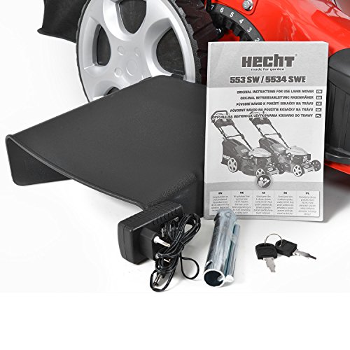 HECHT Benzin-Rasenmäher 5534 SWE Benzin-Mäher + Elektro-Start Funktion (Schnittbreite 51 cm, 60 Liter Fangkorbvolumen, 7-fache Schnitthöhenverstellung 25-75 mm, Radantrieb und Elektro-Start-Funktion) - 7