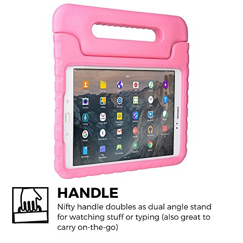 Samsung Galaxy Tab A 9.7 hülle fur kinder, COOPER DYNAMO Beanspruchbare, strapazeirfähige, robuste, gepolsterte Hartschalenhülle mit integriertem Griff, Standfunktion & durchsichtigem Displaysschutz (Pink) - 5