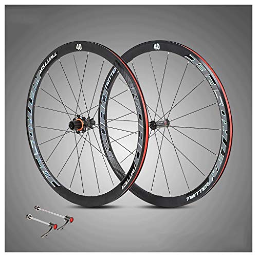 ZNND 700C Bicicleta De Carretera Ruedas, Racing Carbon Doble Pared V-Brake Ultra-Ligeras MTB Rim para 8/9/10/11Velocidad (Color : A, Tamaño : 26inch)