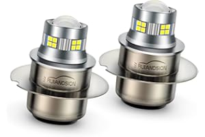 Ruiandsion 2pcs P36D LED Motorbike Headlight Bulb 10-30V Super Bright 2016 20SMD Chipsets LED Bulb with Projector Lens for Motorcycle Headlamp,White