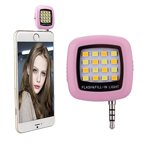 spécifications COSANSYS® Selfie Light , 16 LEDs Lumière LED éclairage Selfie Complémentaire Amélioration Nocturne Obscurité Selfie pour la Photographie pour Smartphone IPhone / android/ iPad, Blackberry, Motorola Droid-Rose
