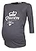Happy Mama. Woman's Maternity Queen Mum Print T-shirt Top. 209p (Graphite, UK 10/12)