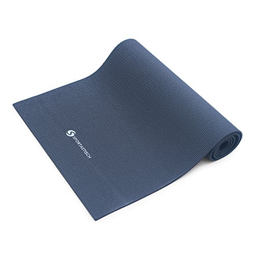 Premium Yogamatte "Happy Yoga" von Sportastisch :: Farbe: SCHWARZ :: 100% recyclebares, schadstofffreies Material :: extra breite Fitnessmatte mit 183 cm :: besonders weiche Sportmatte mit einer Stärke von 7mm :: rutschfeste Gymnastikmatte dank MEMORY EFFEKT PVC :: Markenqualität, ideal Einsteiger oder Profis :: exzellent geeignet für Yoga, Pilates und Gymnastik :: Exklusives Design für Damen und Herren:: KOSTENLOSER BONUS: eBook Yogatraining :: inklusive 3 Jahren Sportastisch Produktgarantie
