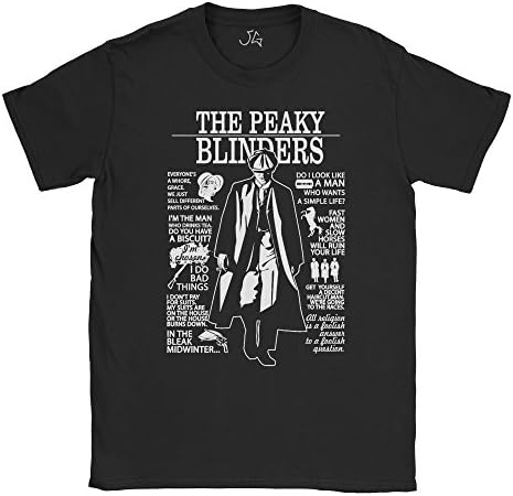 Peaky Blinders T-shirt Inspired Gangster Dram BBC Tv Series (XXL, Black)