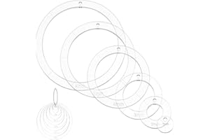 NBEADS 6 Pcs Gabarit de Matelassage Circulaire, 1/2/3/4/5/6 Pouce Modèle de Matelassage en Acrylique avec Anneaux à Charnière de Reliure Pochoirs de Couture pour Patchwork Matelassage Scrapbooking