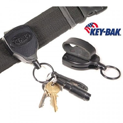 SecurikeySuper48 Retractable Key Holder, Black, Leather & Polycarbonate, 2.16 inches, Ideal for Heavy Key Bunch, Police & Security Personnel