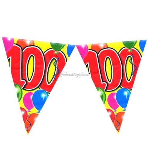 Wimpelkette Luftballons Zahl 100