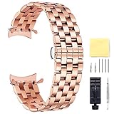 BINLUN Unisex Edelstahl Uhr Armband Rosegold 20MM FBL00016B-SRG20