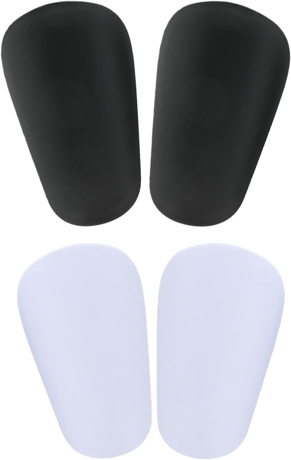 Mini espinilleras para fútbol, 8 x 5 cm, espinilleras infantiles de fútbol, mini almohadillas para niños, niñas, hombres, mujeres (blanco, negro)
