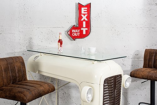 Stylisches Metall Schild EXIT WAY OUT 40 cm rot links Retro-Look Metallschild Dekoration Wanddekoration Retroschild Accessoire Wegweiser - 2