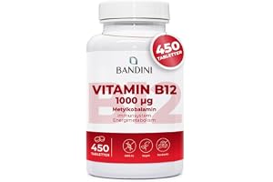Bandini® Vitamin B12 450 Vegan (lager +14 månader), Methylcobalamin 1000µg