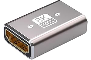 LEUUD Adattatore HDMI 8K, HDMI 2,1 Femmina a HDMI 2,1 Femmina, Standard HDMI Femmina Prolunga HDMI Supporto 8K/4K @ 60Hz UHD, Risoluzione 7680 * 4320 per PC, HP, ASUS, DELL, GPU, Monitor