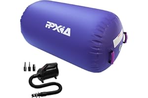 PPXIA Airspot Air Track Matte – Air Roll Air Barrel ginnastica, tappetino da ginnastica con borsa e pompa, tappetino da allenamento per casa, taekwondo, yoga, palestra, fitness