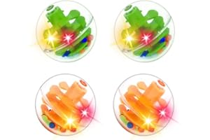 WEofferwhatYOUwant LED Activity Set – 4 Motion‑Activated Light‑Up Rattle Balls for Toddlers – Safe 1.8" Sensory Accessories for Ball Drop Towers – Durable BPA‑Free Polycarbonate