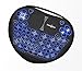 Produktbild Mini Tastatur mit blaue LED Hintergrundbeleuchtung / Dootoper 2.4 GHz wireless mini Keyboard mit Touchpad-Maus/94 Tasten/10 Meter Reichweite/Scrollrad-Funktion /geeignet für Smart TV, Android TV Box, HTPC, IPTV, XBOX360, PC, PAD, PS3, Tablets usw.(Schwarz)