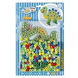 Hama 8909 - Maxiperlenset Dinosaurier, ca. 250 Bgelperlen, eine Stiftplatte und ein Bgelpapier - 