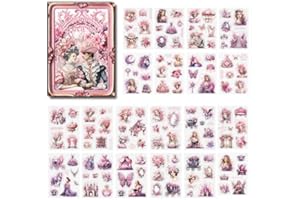 Alideco Vintage Scrapbook Stickers Set Baroque Garden Girl Sticker Book for Adults Sticker journaling Stickers for Scrapbooking Tweezer 20Sheets (feiselianqu)