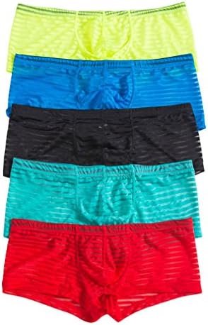 Men Thong String Transparent Underwear Panties Bikinis Briefs Pack of 5