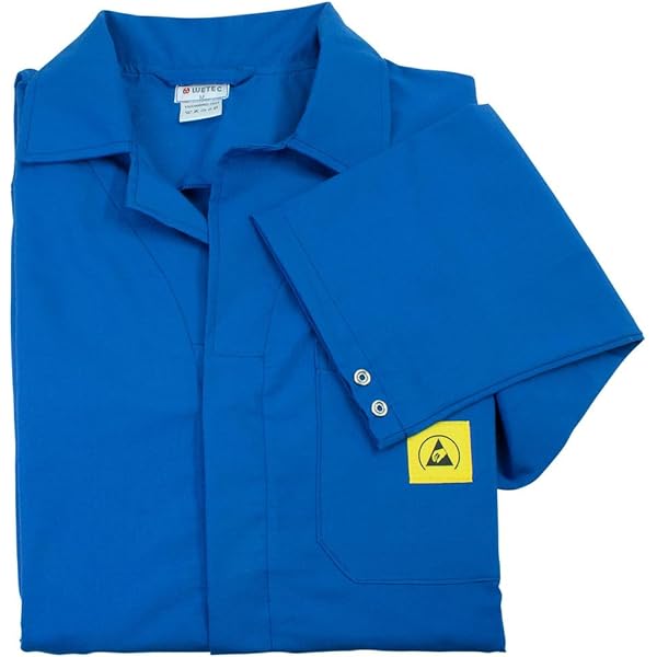 ESD Kittel Größe S - Elektrostatischer Arbeitsmantel Weiß