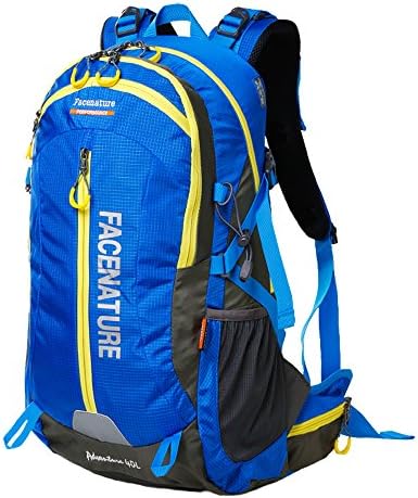 Facenature Outdoor Sports Camping Hiking Waterproof Backpack Lightweight Daypack 40L 50L Adventure Travel Back Pack Trekking Rucksack with Rain Cover (Blue, 50L)