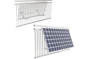 Home Trends® Supporto per centrale elettrica da balcone, per 2 pannelli solari, regolabile da 0 a 30°, compatibile con ringhiere del balcone all'80%, vento fino a 120 km/h