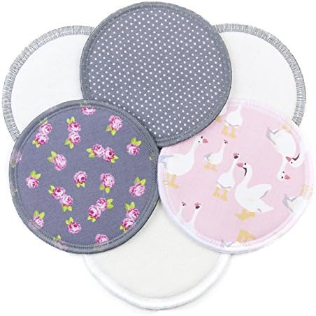 WindelManufaktur cloth nursing pads - leak-proof, washable and reusable breast pads with 4 layers, set of 3 pairs - Made in Germany (Rosig)