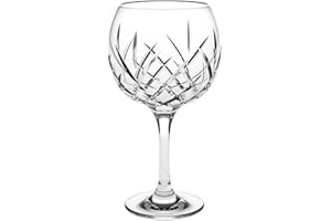 Borgonovo Rococò - Bicchiere per gin tonic, con stelo, 539 ml, confezione da 6 pezzi